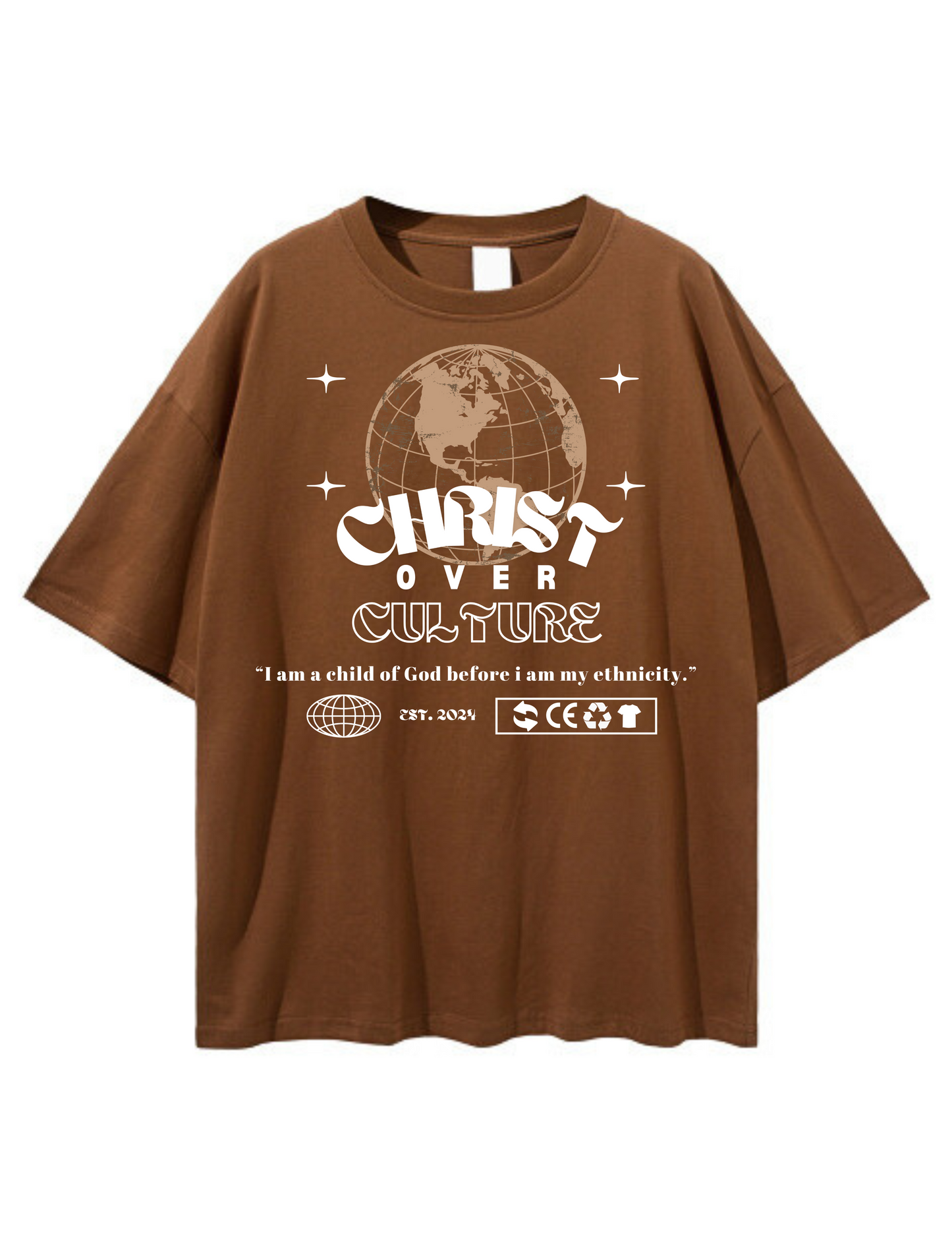 CHRIST CULTURE UNISEX TEE, BROWN