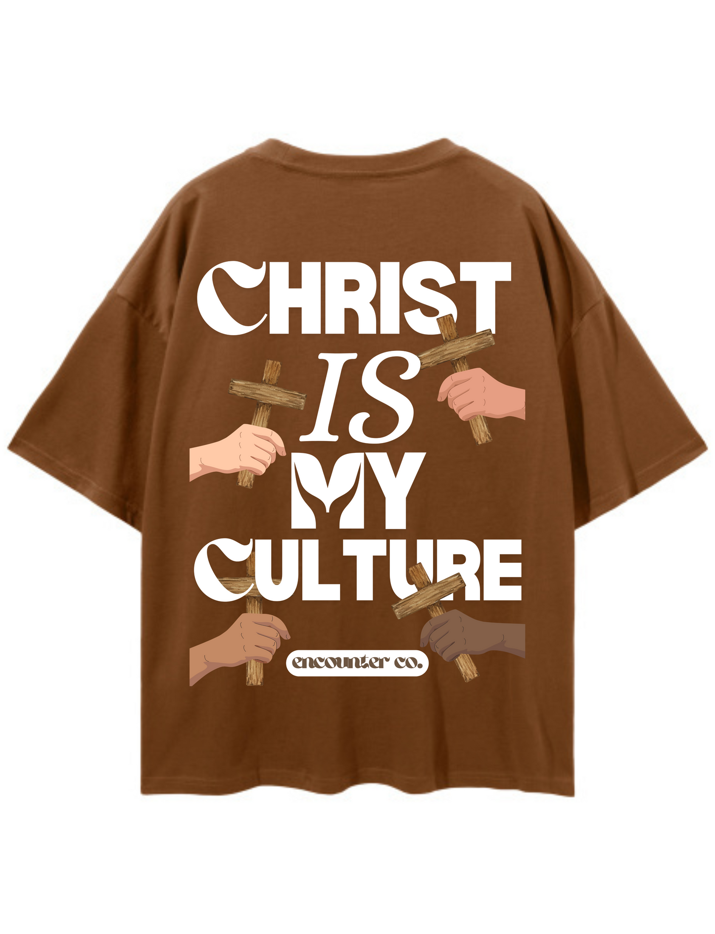 CHRIST CULTURE UNISEX TEE, BROWN
