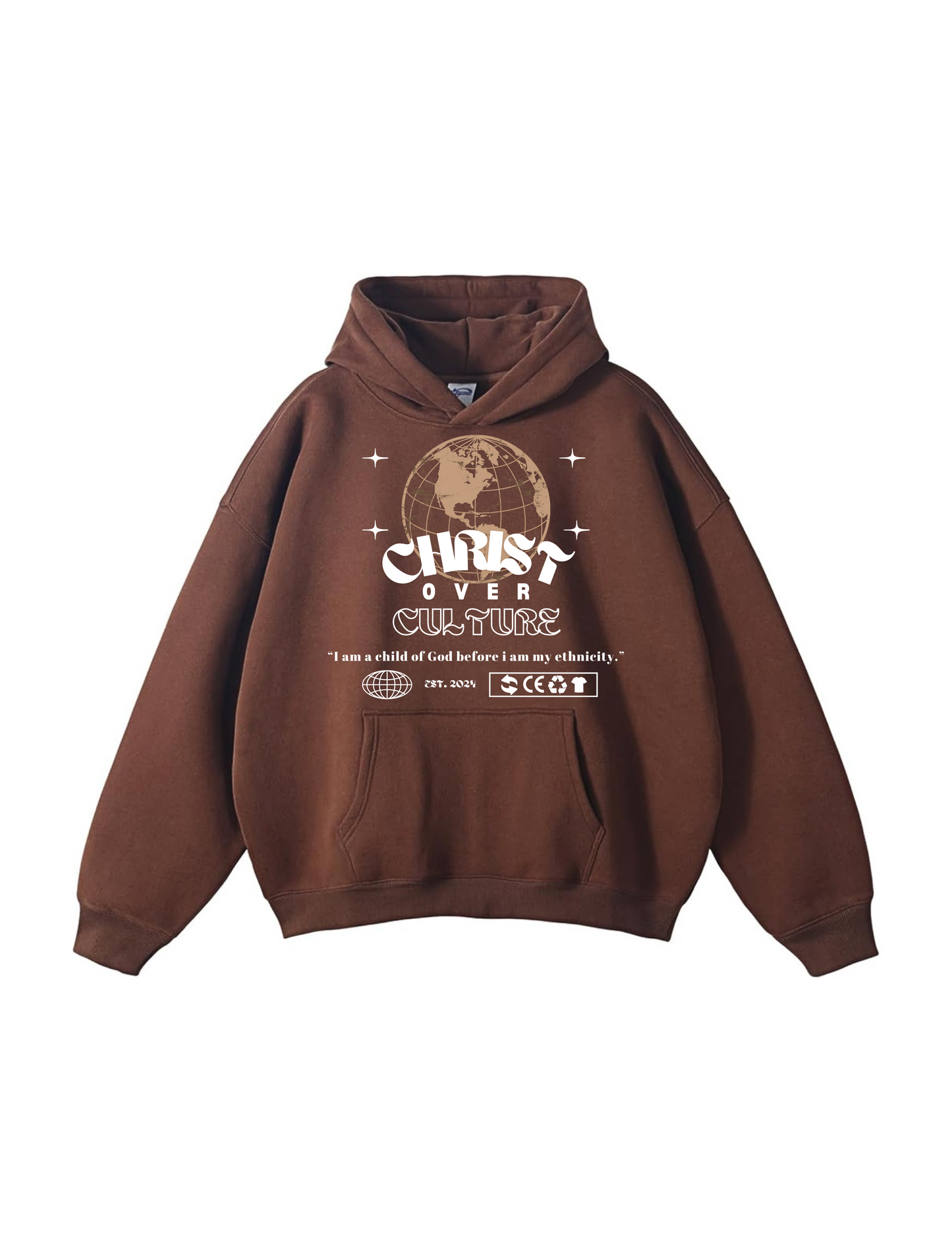 CHRIST CULTURE UNISEX HOODIE, COFFEE