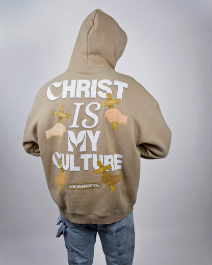 CHRIST CULTURE UNISEX HOODIE, BEIGE