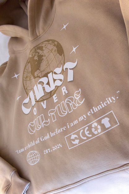 CHRIST CULTURE UNISEX HOODIE, BEIGE