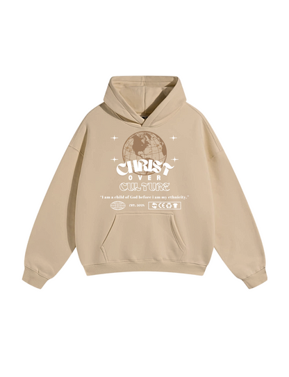 CHRIST CULTURE UNISEX HOODIE, BEIGE