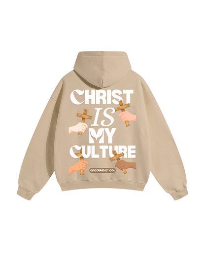CHRIST CULTURE UNISEX HOODIE, BEIGE