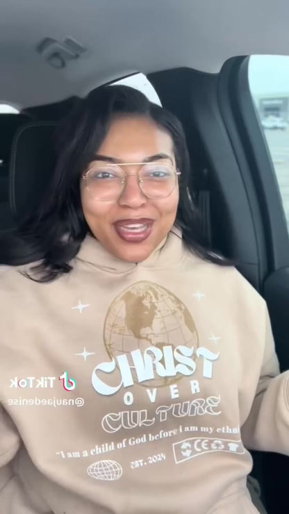 CHRIST CULTURE UNISEX HOODIE, BEIGE